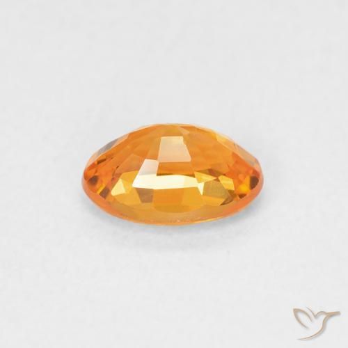 Safira Laranja brilhante Natural 0.61ct, oval, VVS-VS