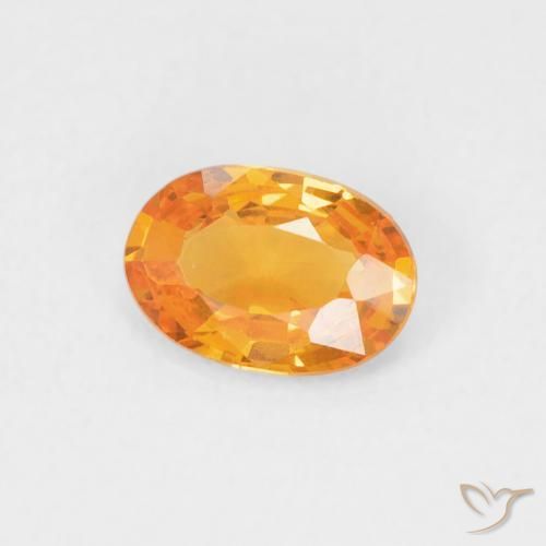 Safira Laranja brilhante Natural 0.51ct, oval, VVS-VS