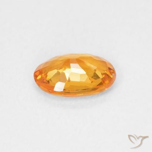 Safira Laranja brilhante Natural 0.51ct, oval, VVS-VS