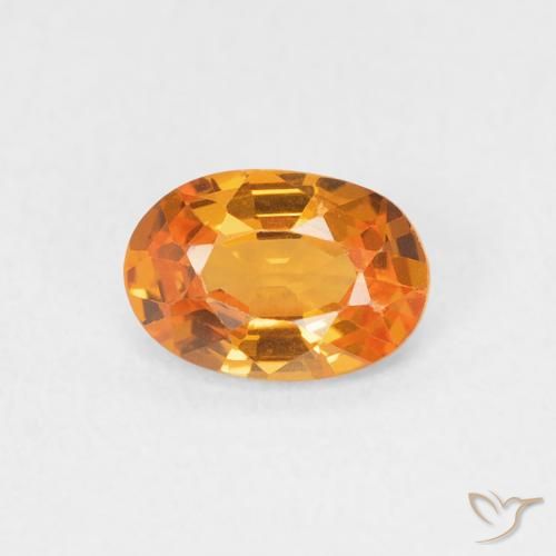 0.64ct Natural Laranja brilhante Safira, oval, VVS-VS