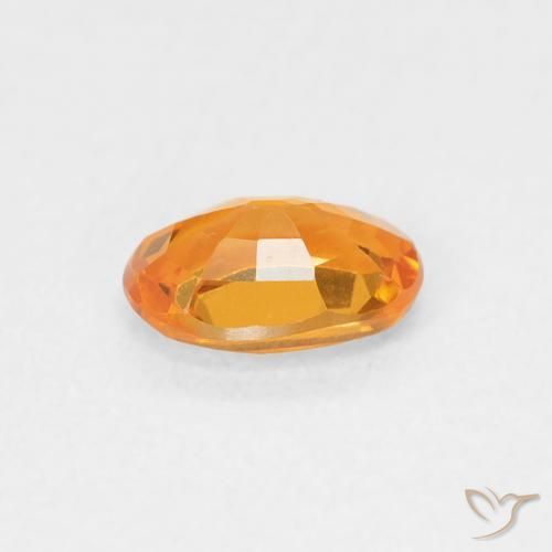 Safira Laranja brilhante Natural 0.64ct, oval, VVS-VS