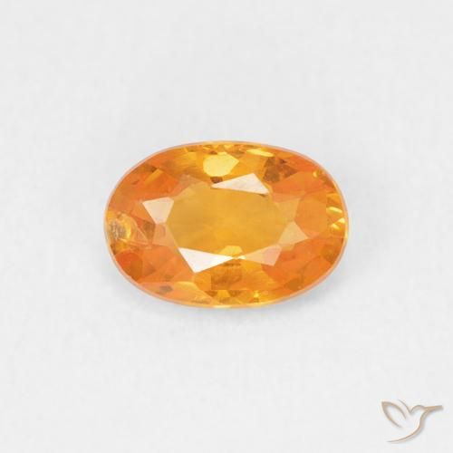 0.60ct Natural Laranja brilhante Safira, oval, VS