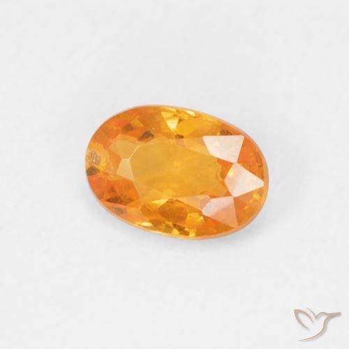Safira Laranja brilhante Natural 0.60ct, oval, VS