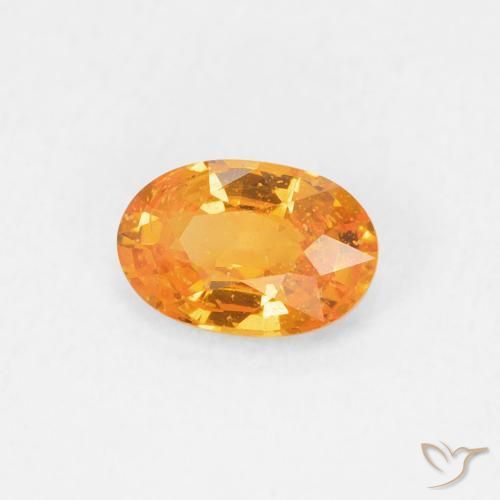 Safira Laranja Intenso Natural 0.60ct, oval, VS