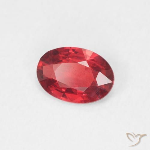 Safira vermelho médio Natural 0.45ct, oval, VS