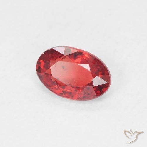 Safira Vermelho escarlate Natural 0.54ct, oval, VVS-VS