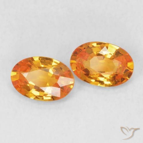Pedras preciosas de Safira Laranja brilhante natural de 1.12 ct, oval, VVS-VS