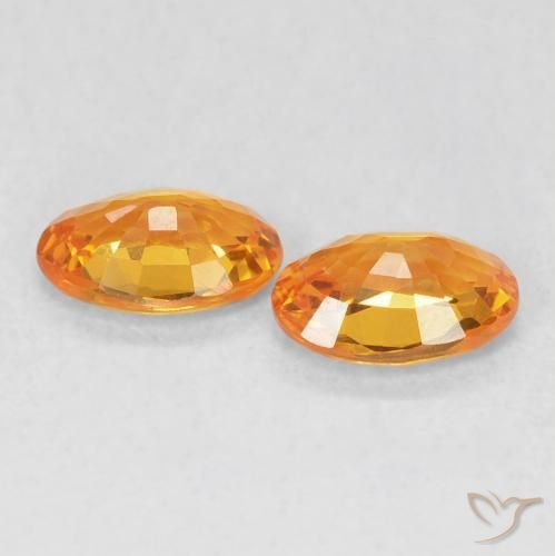 Pedras preciosas de Safira Laranja brilhante natural de 1.12 ct, oval, VVS-VS