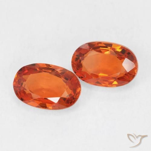 Pedras preciosas de Safira Laranja brilhante natural de 1.53 ct, oval, VVS-VS