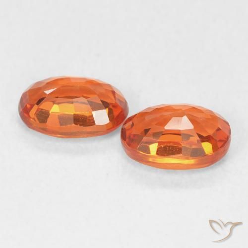 Pedras preciosas de Safira Laranja brilhante natural de 1.53 ct, oval, VVS-VS
