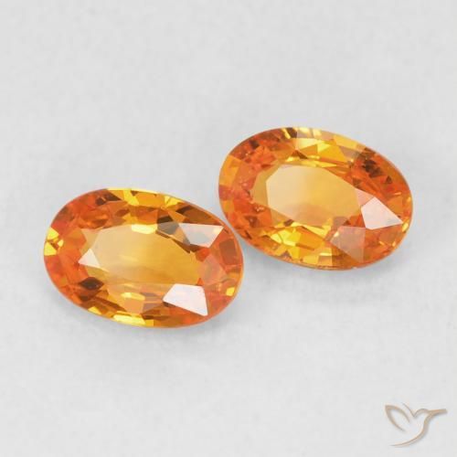 Pedras preciosas de Safira Laranja brilhante natural de 1.21 ct, oval, VVS-VS