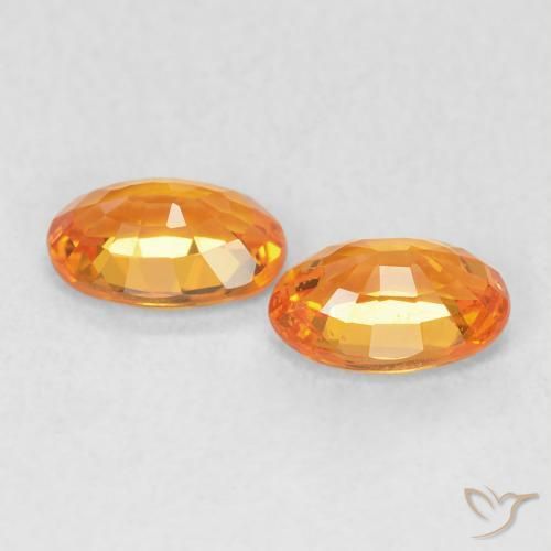 Pedras preciosas de Safira Laranja brilhante natural de 1.21 ct, oval, VVS-VS