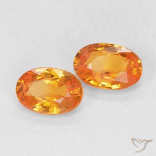 Pedras preciosas de Safira laranja avermelhado natural de 1.18 ct, oval, VVS-VS