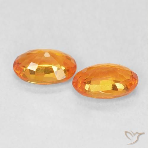 Pedras preciosas de Safira laranja avermelhado natural de 1.18 ct, oval, VVS-VS