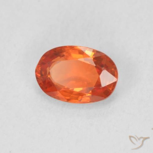Safira fogo laranja Natural 0.68ct, oval, VVS-VS