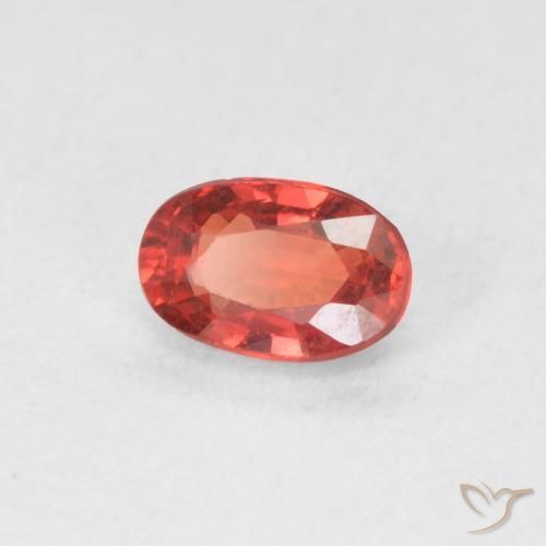 Safira Vermelho Carmesim Brilhante Natural 0.59ct, oval, VVS-VS
