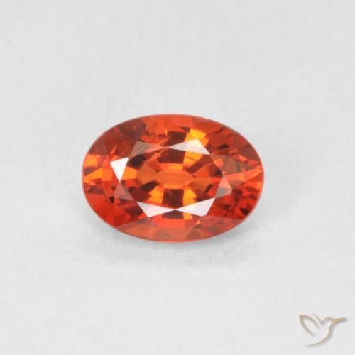 0.59ct Natural laranja avermelhado Safira, oval, VVS-VS