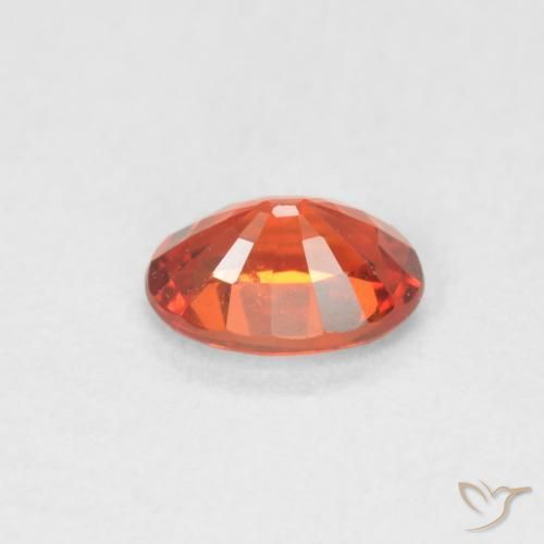 Safira laranja avermelhado Natural 0.59ct, oval, VVS-VS