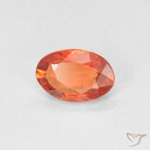Safira fogo laranja Natural 0.56ct, oval, VVS-VS