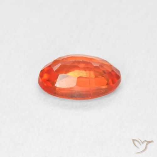 Safira fogo laranja Natural 0.56ct, oval, VVS-VS