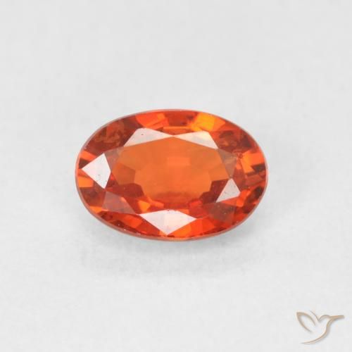 0.67ct Natural laranja avermelhado Safira, oval, VVS-VS