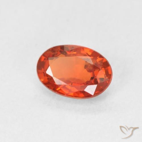 Safira laranja avermelhado Natural 0.67ct, oval, VVS-VS
