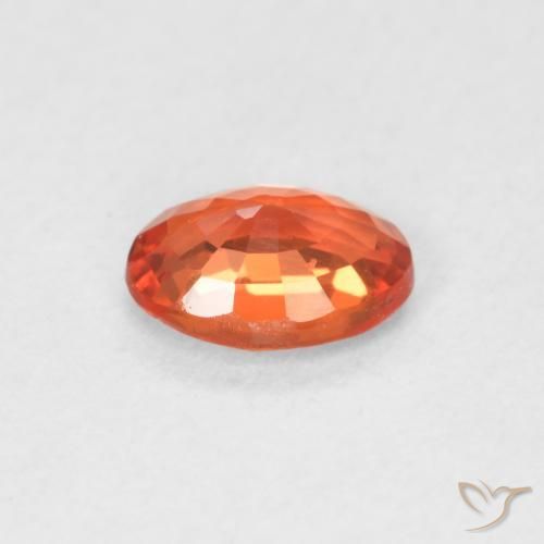 Safira laranja avermelhado Natural 0.60ct, oval, VVS-VS