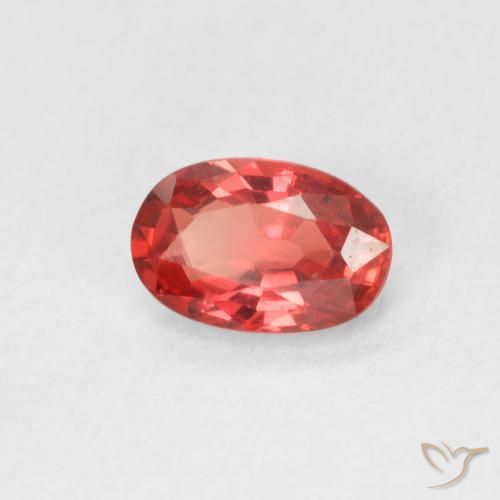 Safira Vermelho escarlate Natural 0.54ct, oval, VVS-VS