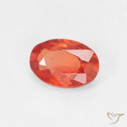 Safira Laranja Médio Natural 0.55ct, oval, VVS-VS