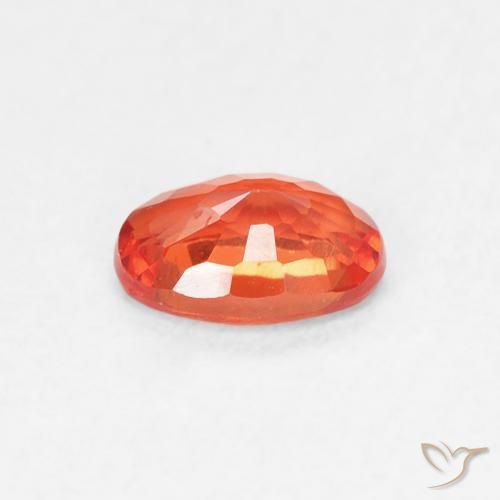 Safira Laranja Médio Natural 0.55ct, oval, VVS-VS