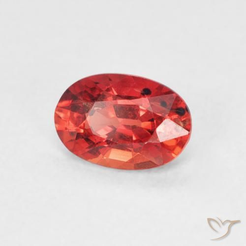 Safira vermelho intenso Natural 0.65ct, oval, VS
