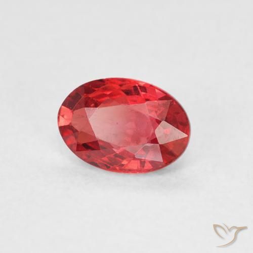 Safira Vermelho brilhante Natural 0.53ct, oval, VS