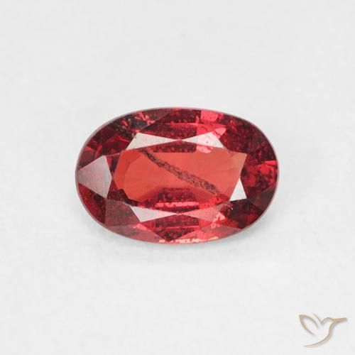 0.56ct Natural Vermelho escuro Safira, oval, SI