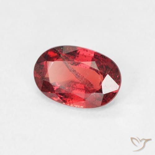 Safira Vermelho escuro Natural 0.56ct, oval, SI
