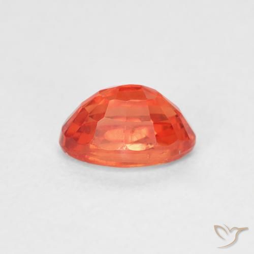 Safira laranja avermelhado Natural 0.68ct, oval, VS