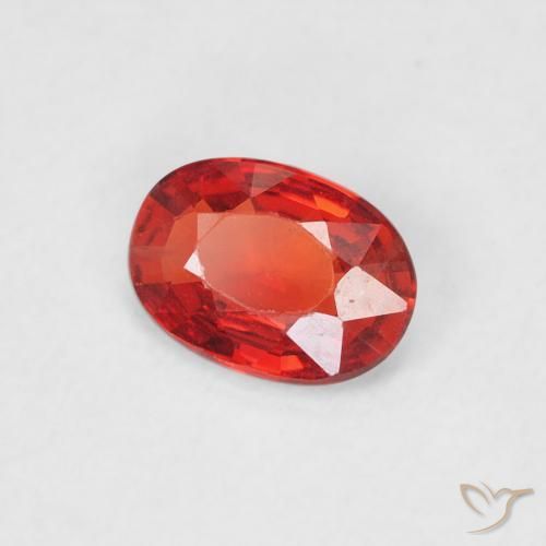 Safira Vermelho brilhante Natural 0.44ct, oval, VS