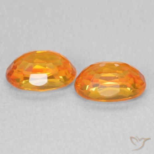 Pedras preciosas de Safira Laranja brilhante natural de 1.44 ct, oval, VVS-VS