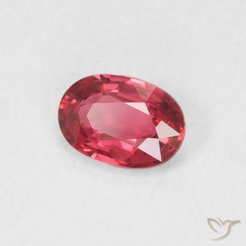 Safira vermelho médio Natural 0.57ct, oval, VS