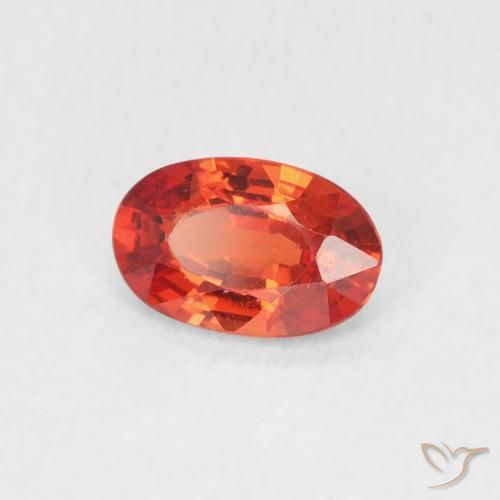 Safira vermelho médio Natural 0.54ct, oval, VVS-VS