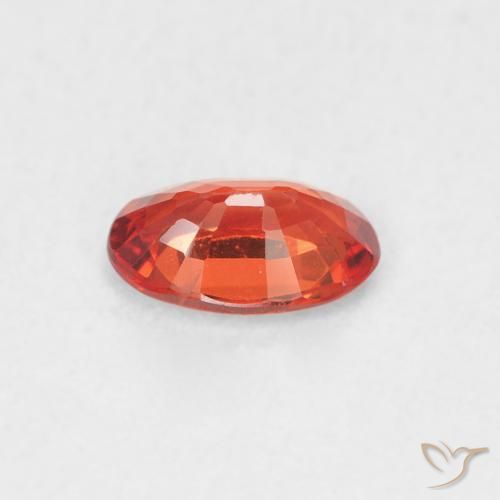 Safira vermelho médio Natural 0.54ct, oval, VVS-VS