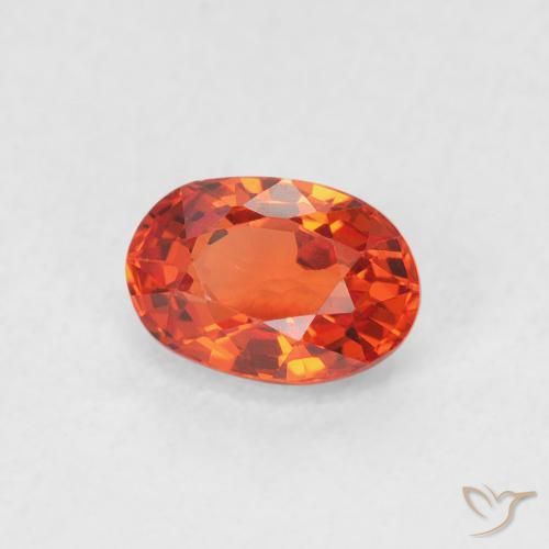 Safira âmbar laranja Natural 0.76ct, oval, VVS-VS