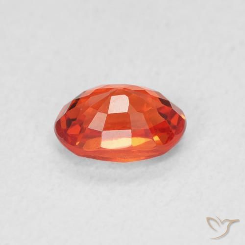 Safira âmbar laranja Natural 0.76ct, oval, VVS-VS