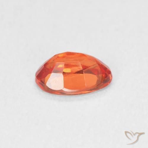 Safira laranja avermelhado Natural 0.54ct, oval, VVS-VS