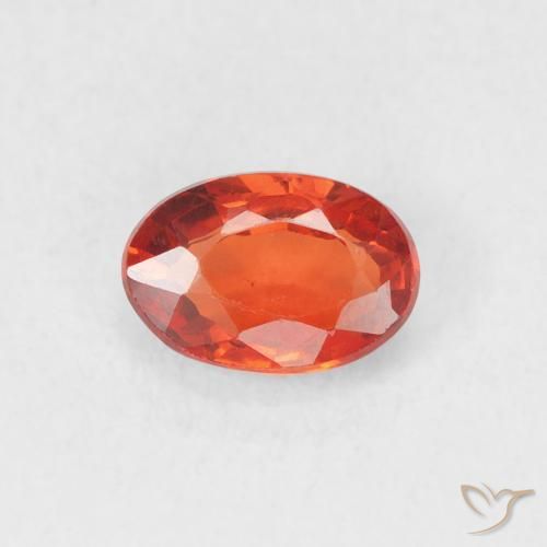 0.70ct Natural laranja avermelhado Safira, oval, VVS-VS