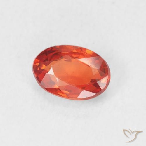 Safira laranja avermelhado Natural 0.70ct, oval, VVS-VS