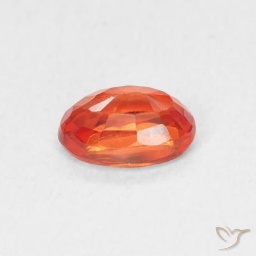 Safira laranja avermelhado Natural 0.70ct, oval, VVS-VS