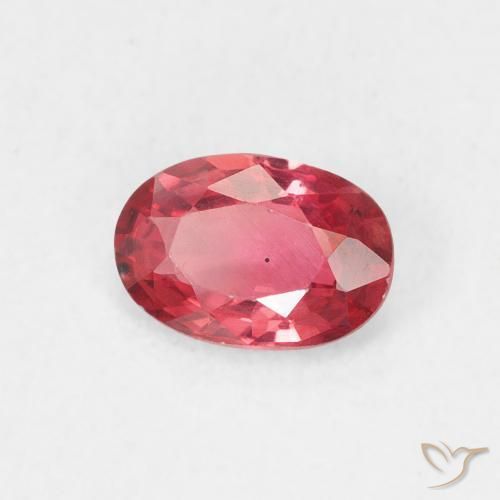 Safira vermelho médio Natural 0.47ct, oval, VVS-VS
