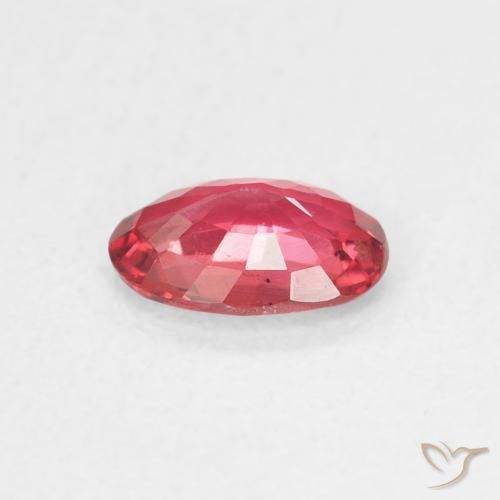 Safira vermelho médio Natural 0.47ct, oval, VVS-VS