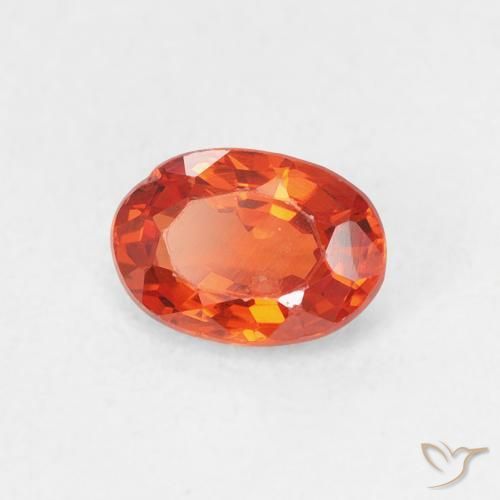 Safira laranja quente Natural 0.69ct, oval, VS