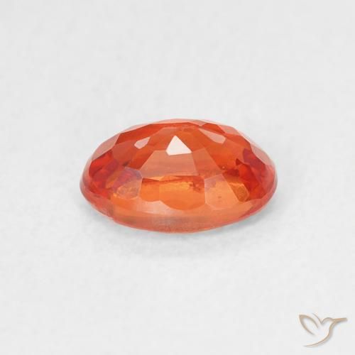 Safira laranja quente Natural 0.69ct, oval, VS